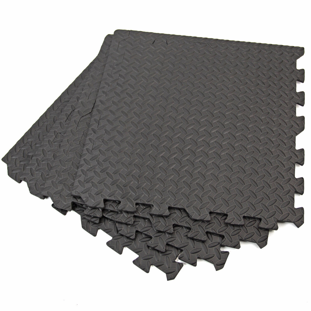 EVA Gym Exercise Yoga Mats in Black 1 pack (4 mats) Actiasmat