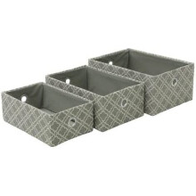 MantraRaj 3PC Cardboard Storage Basket Multipurpose Stackable Organiser Rope Bin For Kitchen, Bathroom, Living Room