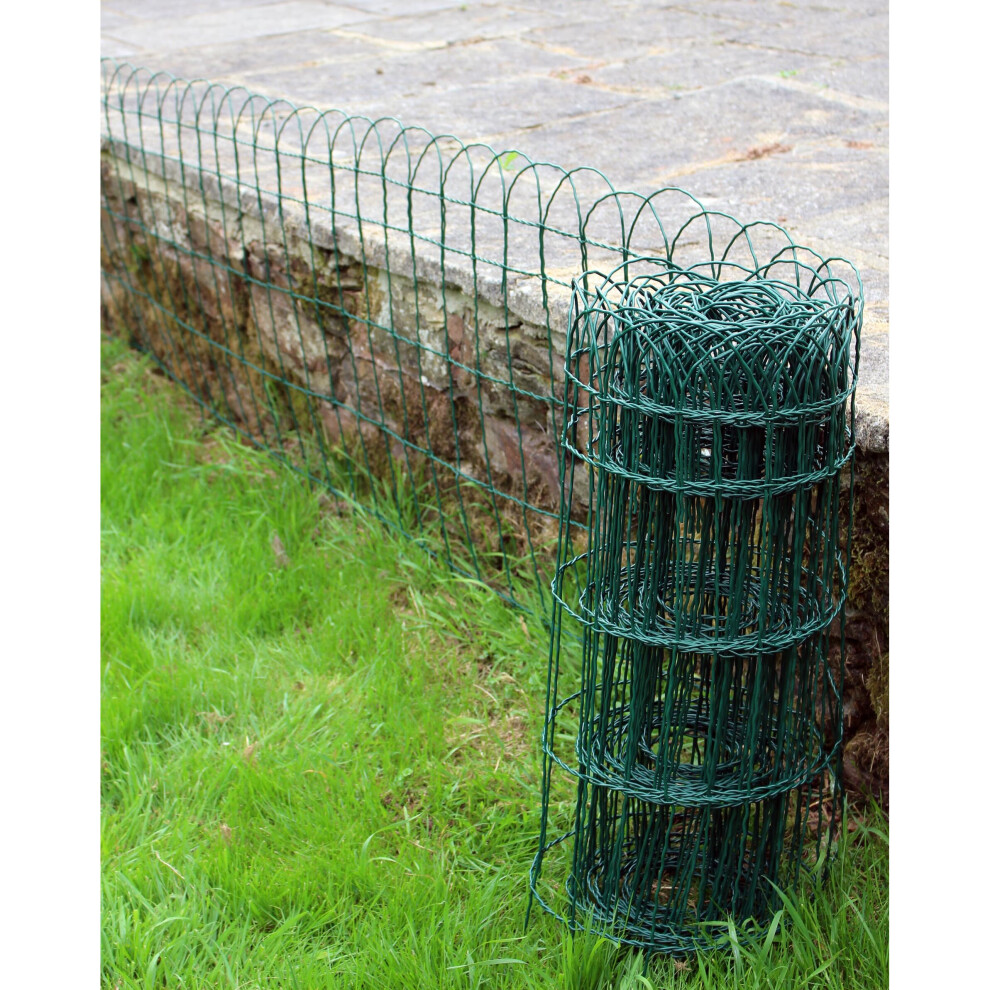 Garden Border Fence Lawn Edging in Green 10m x 65cm Easigear