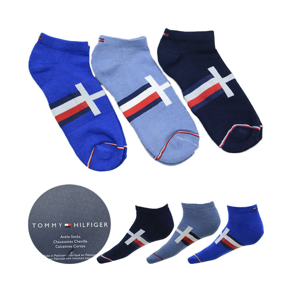 (6-10.5) TOMMY HILFIGER Mens Ankle Socks 3Pack Socks 6-10.5