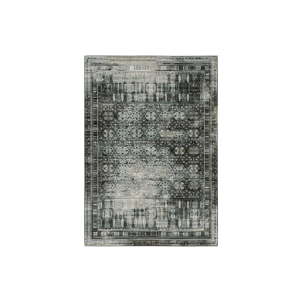 Oriental Weavers G070N2200290ST 6 ft. 7 in. x 9 ft. 6 in. Gemini Power Loomed Style Rectangle Traditional & Casuall Area Rug, Charcoal