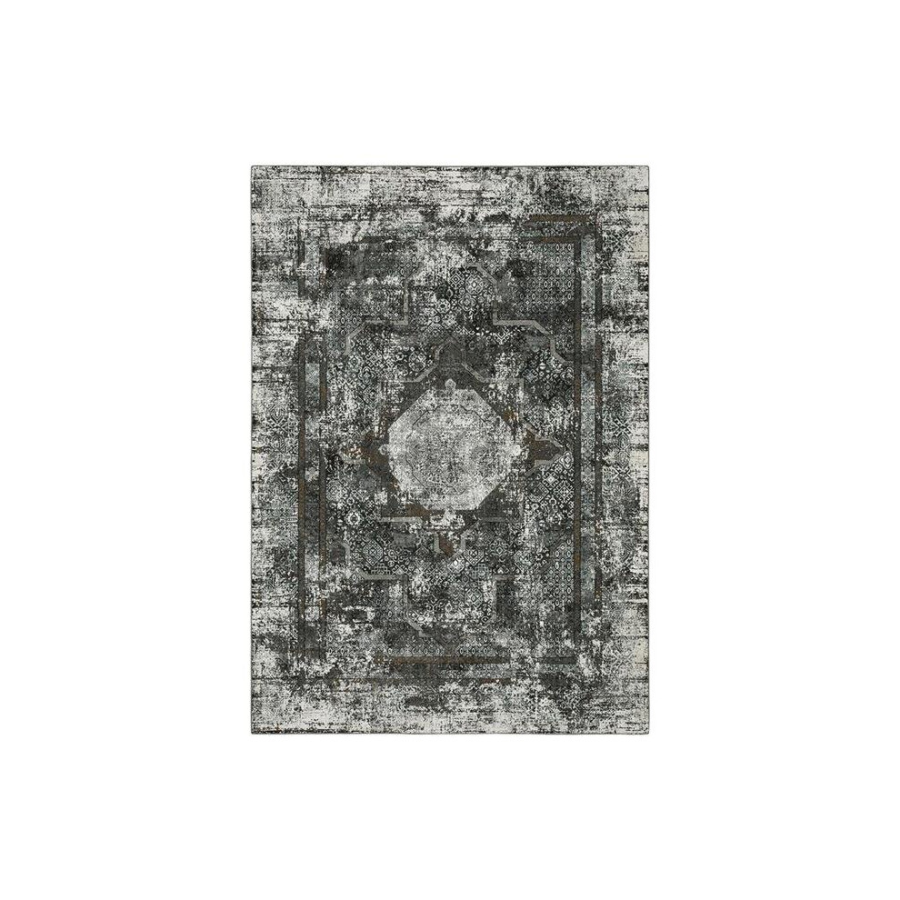 Oriental Weavers G090O2160230ST 5 ft. 3 in. x 7 ft. 6 in. Gemini Power Loomed Style Rectangle Traditional & Casuall Area Rug, Charcoal