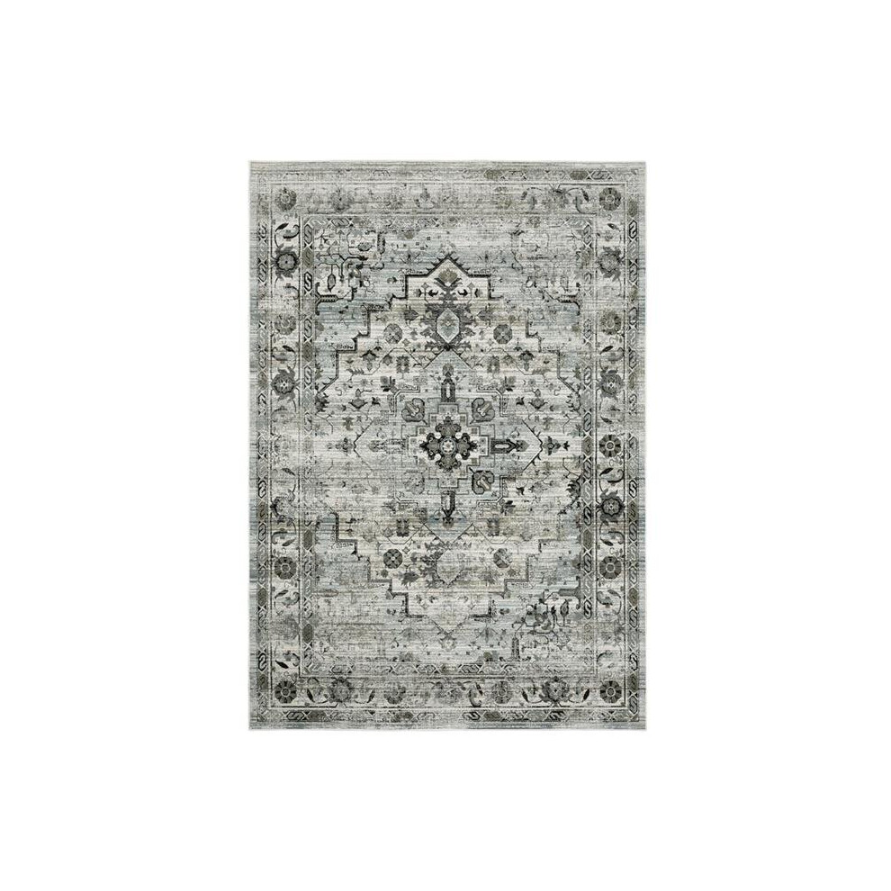 Oriental Weavers G020Z2117165ST 3 ft. 10 in. x 5 ft. 5 in. Gemini Power Loomed Style Rectangle Traditional & Casuall Area Rug, Grey