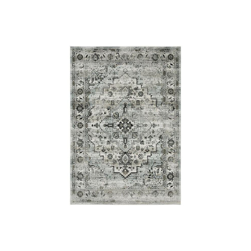 Oriental Weavers G020Z2160230ST 5 ft. 3 in. x 7 ft. 6 in. Gemini Power Loomed Style Rectangle Traditional & Casuall Area Rug, Grey