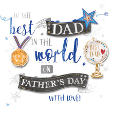Best Dad In World Father's Day Greeting Card Handmade Talking Pictures Cards