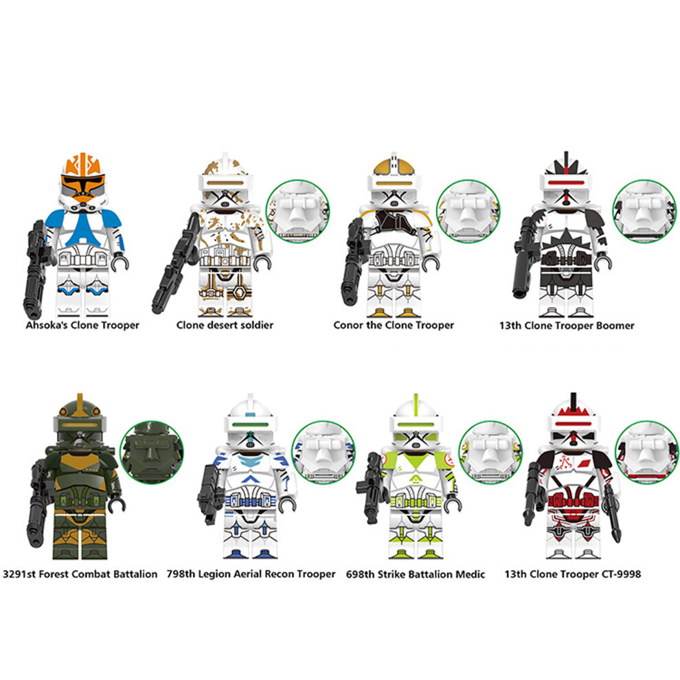 Bonxaif (8Pcs Clone Trooper) 10Pcs Star Wars Clone Troopers Minifigures Kid Toys Gift