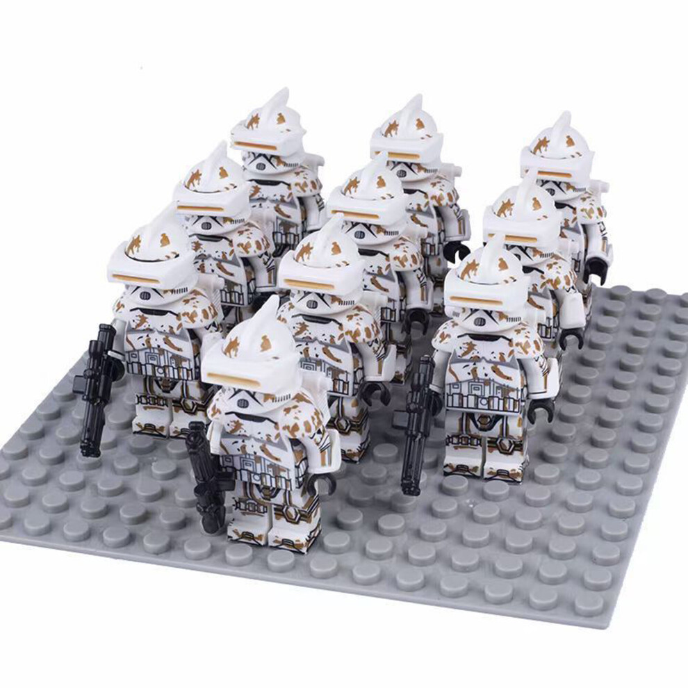Bonxaif (10Pcs Clone Desert Soldier) 10Pcs Star Wars Clone Troopers Minifigures Kid Toys Gift