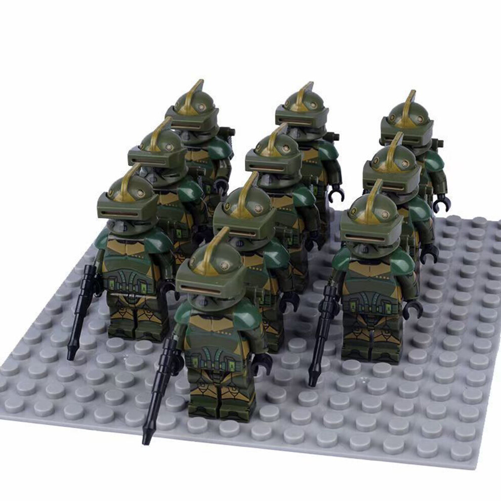 (10PCS 3291st Forest Combat Battalion) 10PCS Star Wars Clone Troopers Minifigures Kid Toys Gift