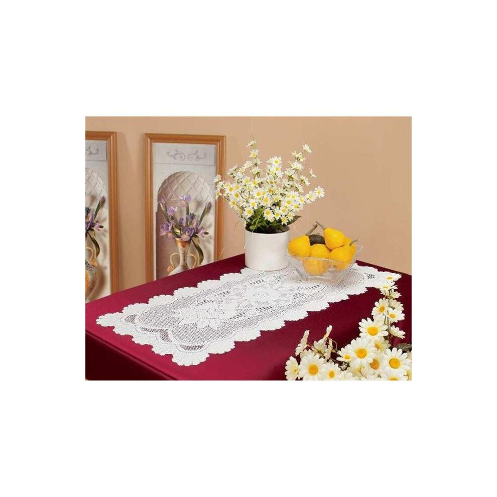 16 x 72 in. European Lace Table Runner, White-image-OPC-PB8WDVK-NEW