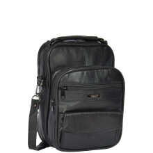 Mens Real Leather Grab Shoulder Bag Black Tim
