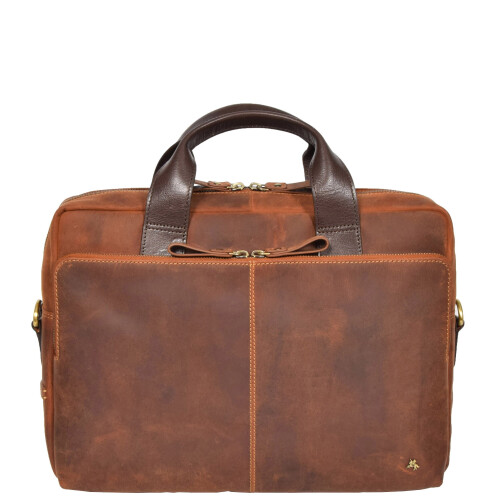 Leather Briefcase Vintage TAN Messenger Shoulder Bag Hanoi 2