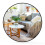 (Black, 80cm) Large round wall mirror aluminum frame home decor 5
