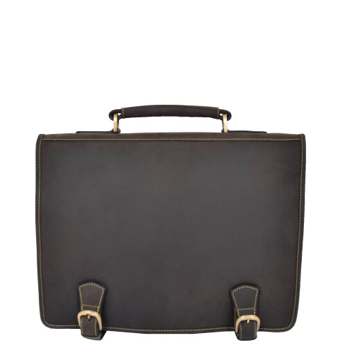 Real Leather Vintage Brown Briefcase Laptop Shoulder Bag A134 2