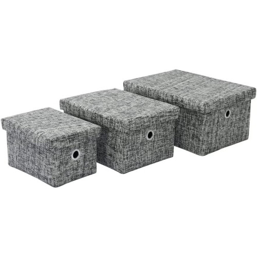 MantraRaj Urban Rectangular Paper Storage Boxes With Lids Set of 3 Foldable Storage Boxes With Lids 1