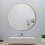 (Gold, 70cm) Large round wall mirror aluminum frame home decor 1
