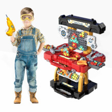 Coo11 Kids Electric Drill Puzzle Table Gear Kit, Portable Pretend Play Set, Assembly DIY Educational Construction Set, Perfect Gift for Kids 3+ Ages