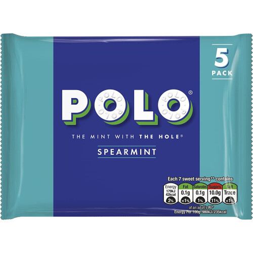 Nestle Polo Mints Spearmint Multipack, 5 x 25g