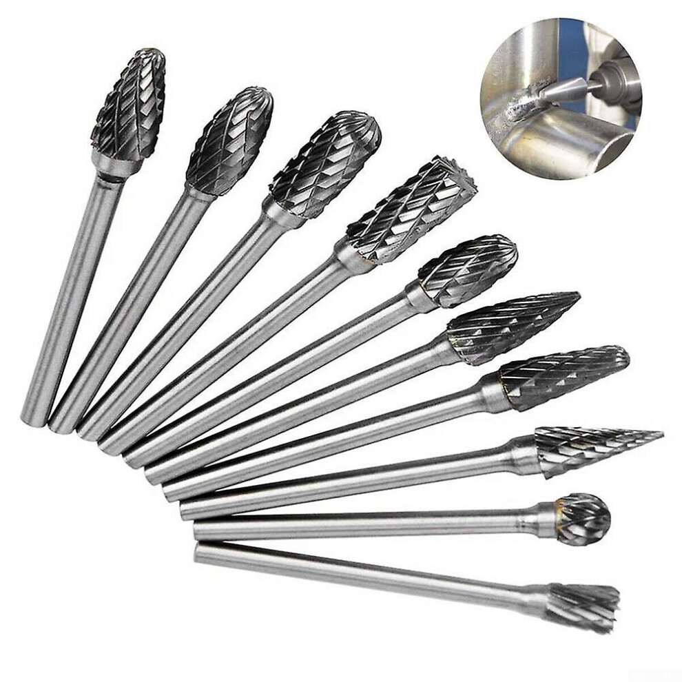 Tungsten Carbide Burr Drill Bit Set Die Grinder For Carving Metal Polishing Drilling