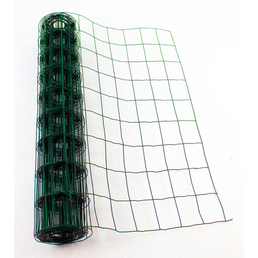 PVC Coated Wire Mesh Fencing 90cmx10m Green Galvanised Garden