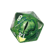(Green) Polygonal Dice Glazed Bead Longan Crystal Gorgeous Dice Ornament Numbers Game Toy