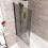 NES Home 800mm Square Bath Screen Matt Black Profile Grey Tinted Glass Reversible | Sky 4