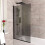 NES Home 800mm Square Bath Screen Matt Black Profile Grey Tinted Glass Reversible | Sky 1