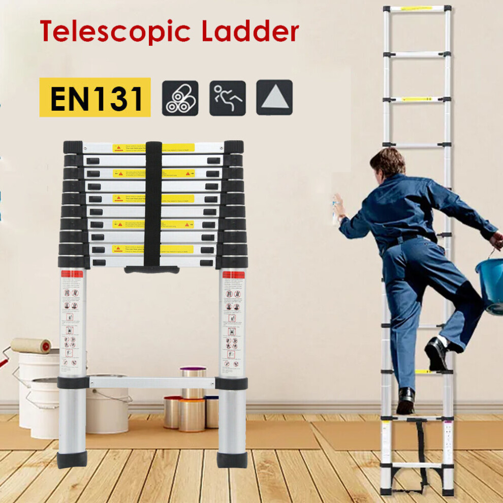 3.2M Telescoping Ladder Aluminum Telescopic Extension Multi Purpose 009732200030