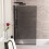 NES Home 800mm Square Bath Screen Matt Black Profile Grey Tinted Glass Reversible | Sky 3