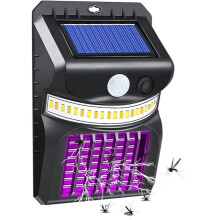 2 In 1 Solar Bug Zapper Wall Lamp Led Motion Sensor Light For Outdoor Garden Yard