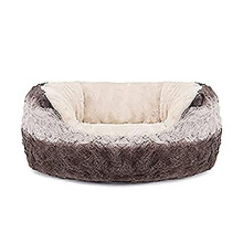 Rosewood Large dog bed for large dogs ,machine washable, super soft and cosy plush dog bed, grey and cream, 81 x 63 x 18cm (approximately 32 x 25 x 7