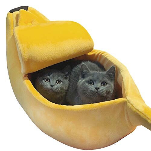 OSIAS Cute Banana Cat Dog Bed House Pet Bed Soft Cat Cuddle Bed Lovely Pet Supplies Large on OnBuy