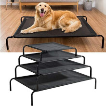 Royalswill Medium Elevated Dog Cat Sleep Bed Portable Indoor Relaxing Sleeping Bed Outdoor Camping Basket Raised Cot Breathable Mesh Pet Cot Metal