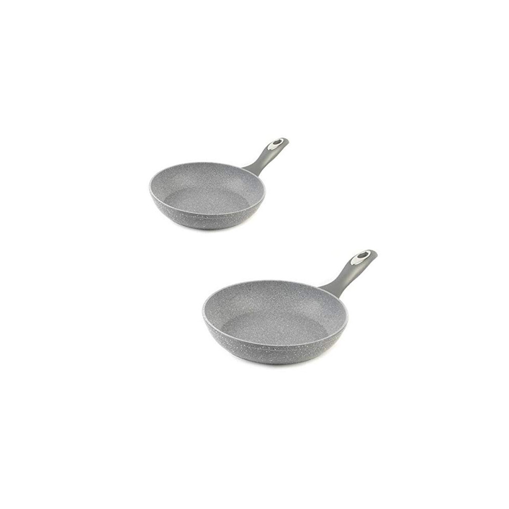 Salter COMBO-6442 Marble Collection Forged Aluminium Frying Pans, 24 and 28 cm, Non-Stick, Suitable for All Hob Types Including Induction