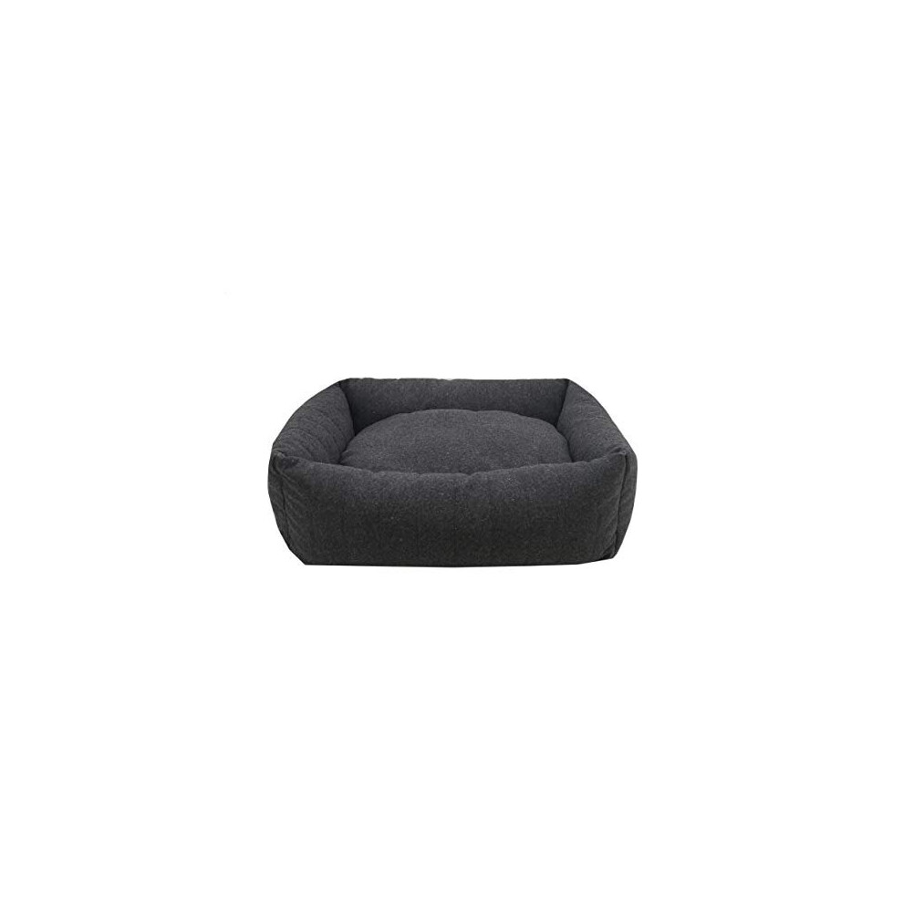 Rosewood Medium Dog Bed For Medium Dog Breeds. Machine Washable, Super Soft And Cosy Grey Felt Orthopaedic Memory Foam Dog Bed, 73X55x17cm