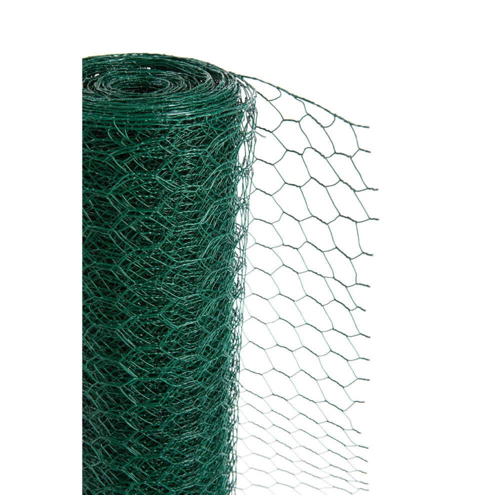 PVC Coated Green Chicken Wire (22g) 25mmx120cmx25m Fencing Easipet