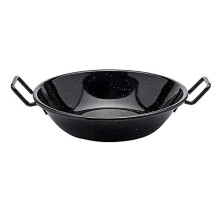 Enamel Kadai Wok Pan 22cm Enamel Non Stick Karahi Kadhai Kadai with Handles Deep Frying Cooking Pan Serving Dish Heavy Duty Indian Samosa Deep Paella