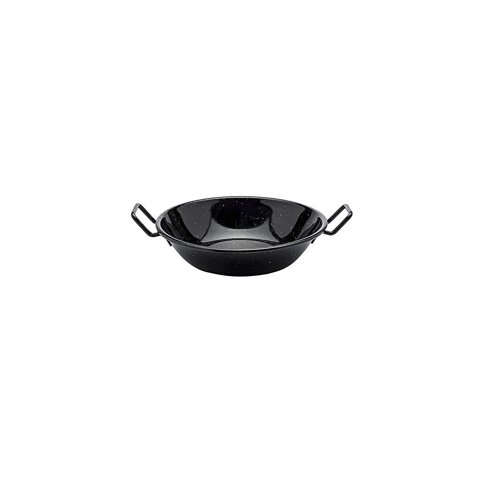 Enamel Kadai Wok Pan 22cm Enamel Non Stick Karahi Kadhai Kadai with Handles Deep Frying Cooking Pan Serving Dish Heavy Duty Indian Samosa Deep Paella