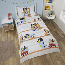 Coco Moon Bluey And Family Soft Reversible Bedding Single Size Duvet Cover And Pillow Set For Toddler And Kids Ideal Prime Gift