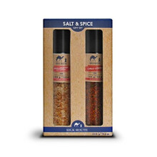 Silk Route Spice Company Giant Grinder Gift Set Himalayan Giant Grinder 380g and Chili Lover Giant Grinder 165g