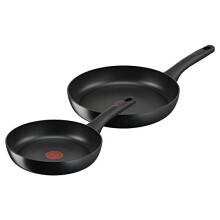 Tefal G28890 Hard Titanium On Pan Set 24 + 28 cm Aluminium Safe Non-Stick Coating Thermal Signal Temperature Indicator Suitable for All Cookers