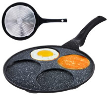 Granitpfanne 27 cm mit 4 Löchern, antihaftbeschichtet, Induktion