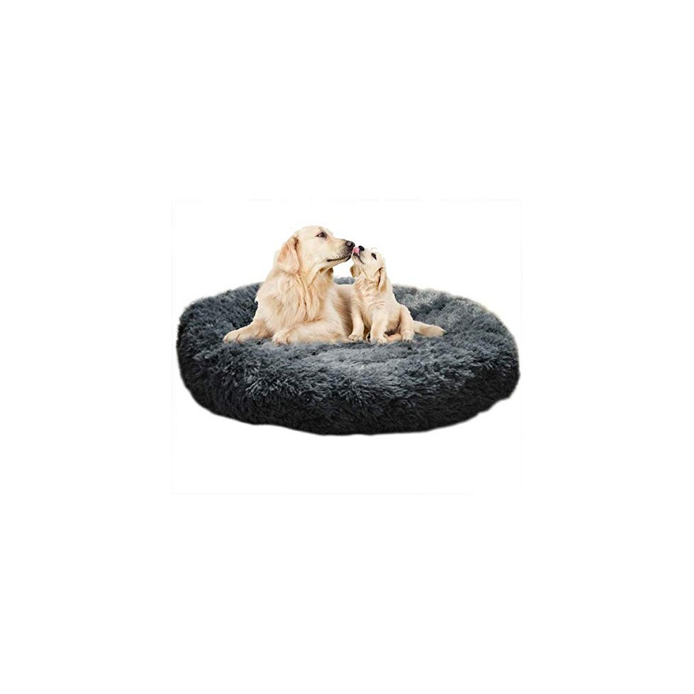 Plush Round Pet Bed XL,Large Donut Calming Dog Bed Nest,Warm Soft Cushion Cuddler for Improved Sleep Winter for Cat Puppy Medium Extra Large
