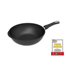 AMT Gastroguss Wok Pan, Diameter 32 cm, Height 10 cm, Removable Handle, Cast Aluminium, Lotan? Non-Stick Coating for Grease-Free Roasting, Suitable