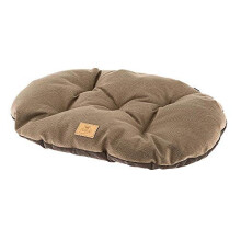 Ferplast Cat And Dog Cushion Stuart 55/4, Double-Sided, Tweed And Soft Velvet, Washable, Brown, S