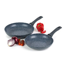 Russell Hobbs COMBO-4841A Blue Marble Non-Stick Frying Pan Set, 24/28 cm, 2 Piece