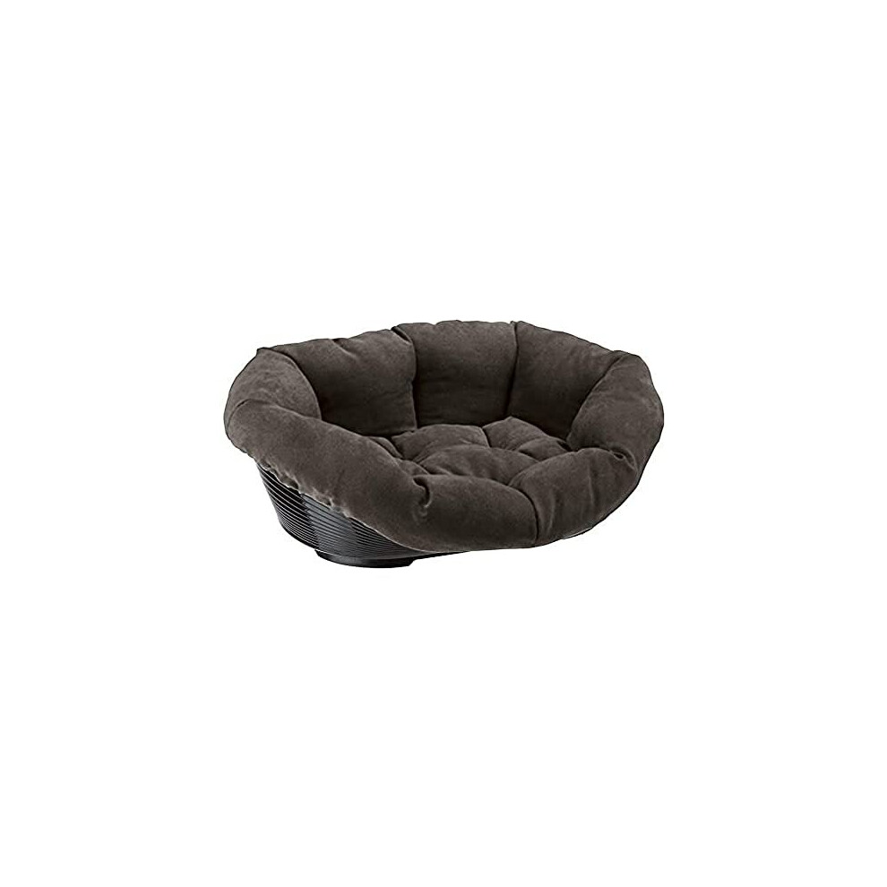 Ferplast Sofa Prestige 2 Cat and Dog Bed, Synthetic Fabric, 52 x 39 x 21 cm, Grey