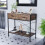 Vida Designs (Dark Wood) Brooklyn Industrial 2 Drawer Console Table Shelf 1