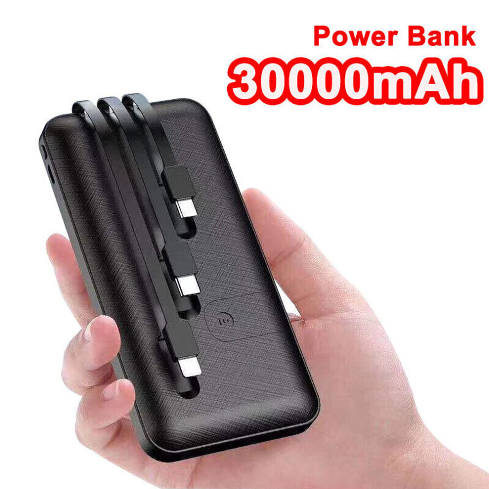 30000mAh Power Bank, 3 in 1 Mobile Phone Fast Charger External Battery