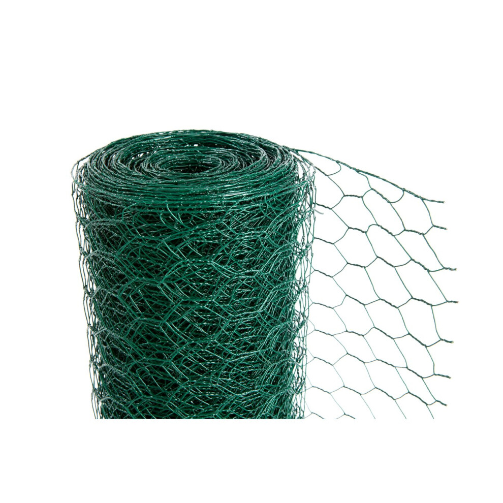 PVC Coated Green Chicken Wire 50mmx60cmx25m Mesh Fence Garden