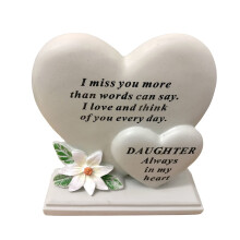Graveside Plaque Memorial Daughter Double Heart Remembrance Ornament